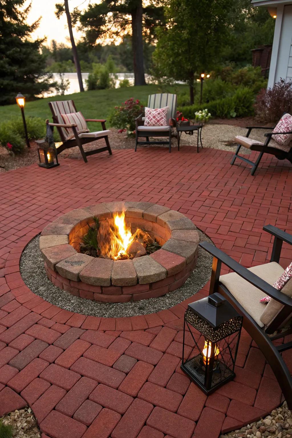 A fire pit adds warmth and a focal point to your patio.