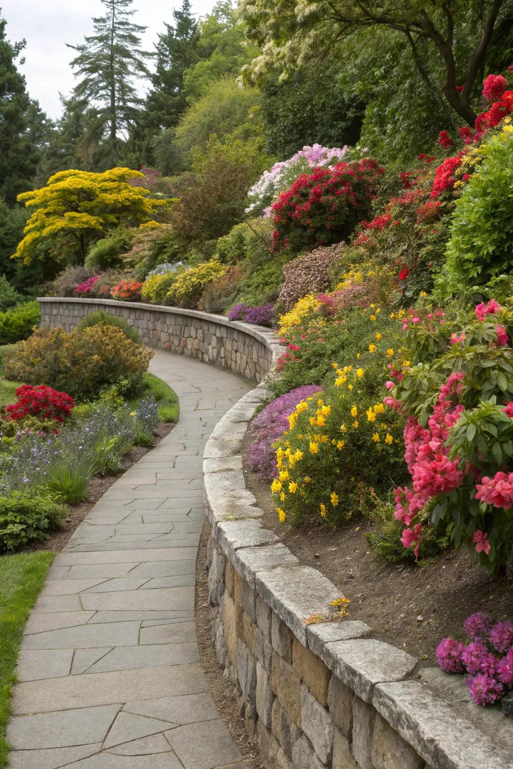 Curved walls bring a graceful flow to garden landscapes.