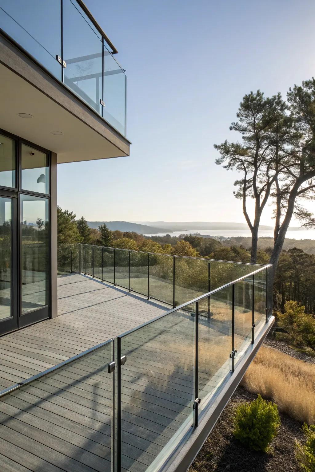 Glass railings that provide safety while maintaining stunning views.