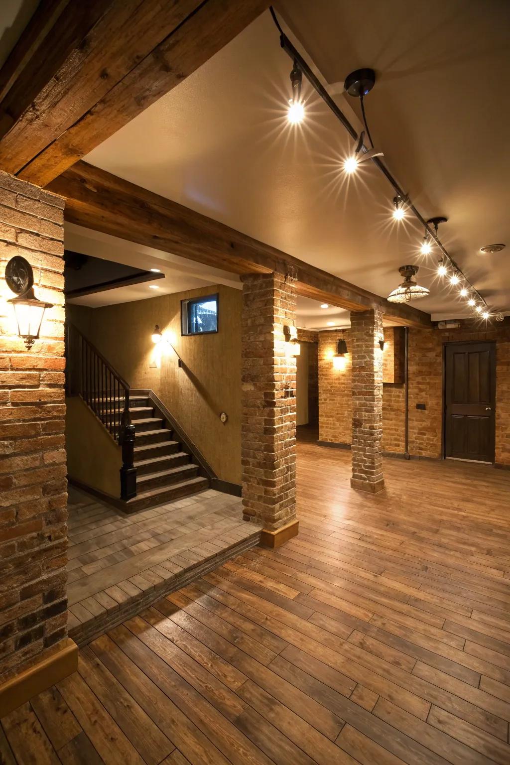 Ample lighting transforms your basement into a welcoming retreat.