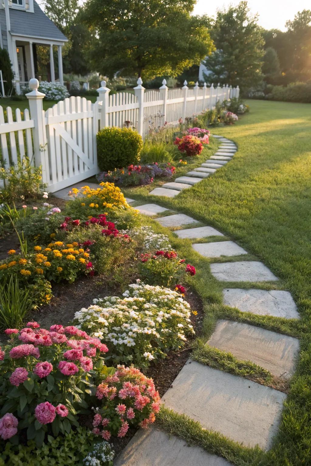 Pathways define spaces and add charm.