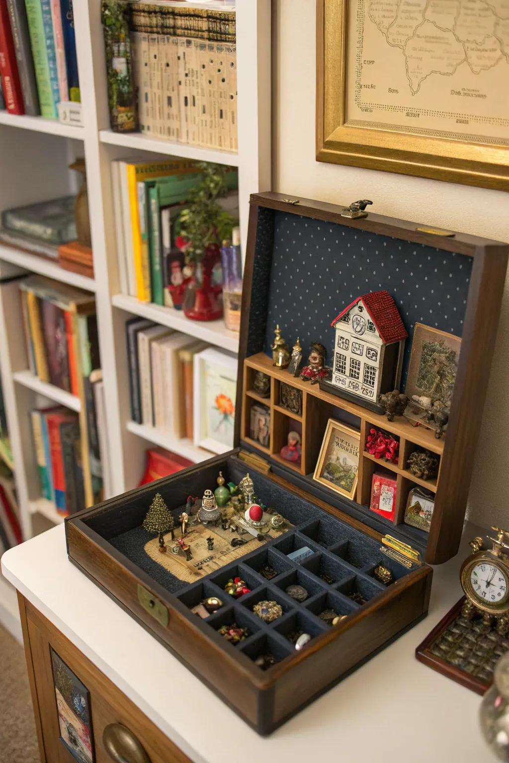 Delight in the details with a miniature shadow box.