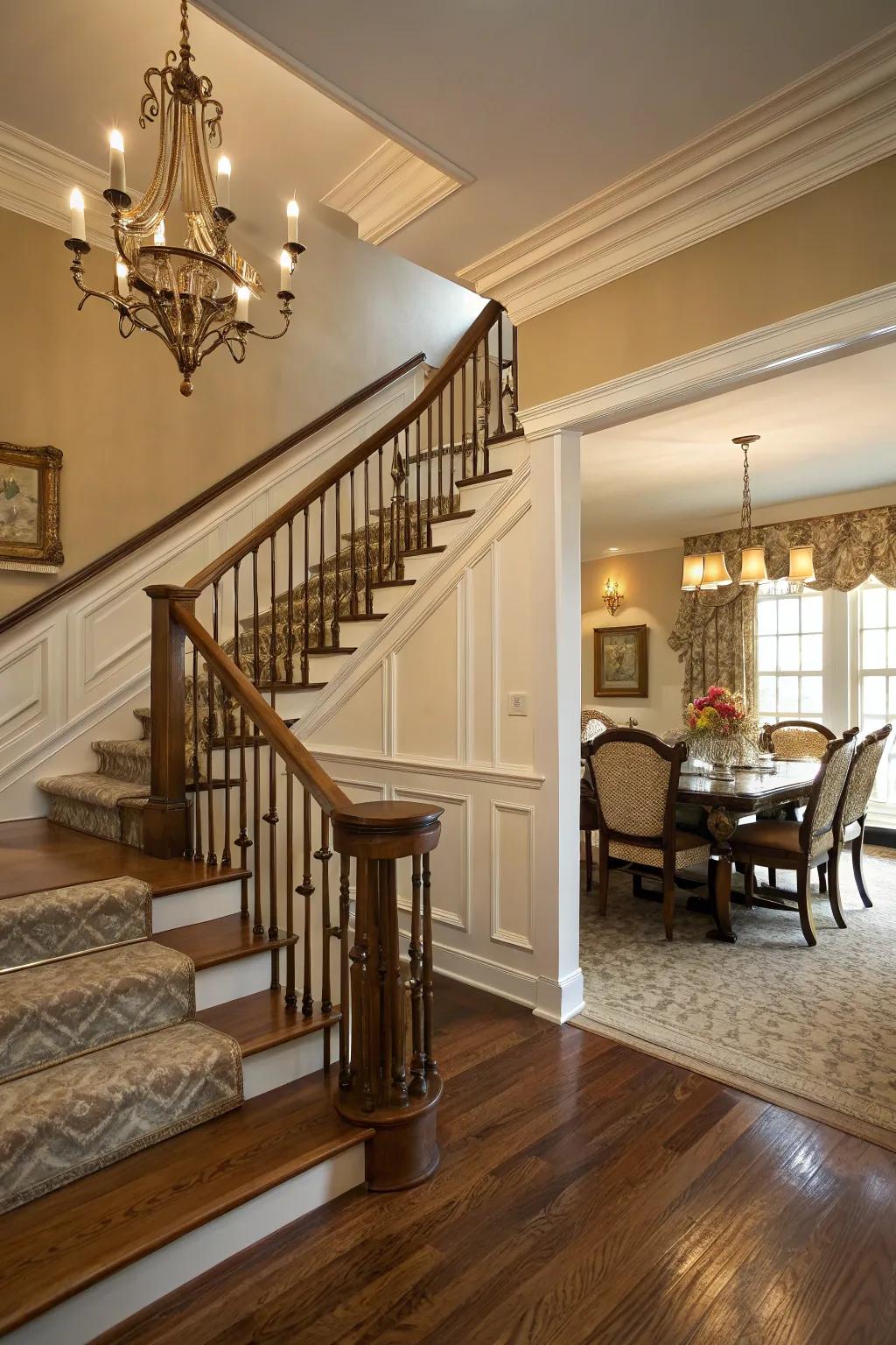 Chair rail molding adds balance and elegance to your staircase.