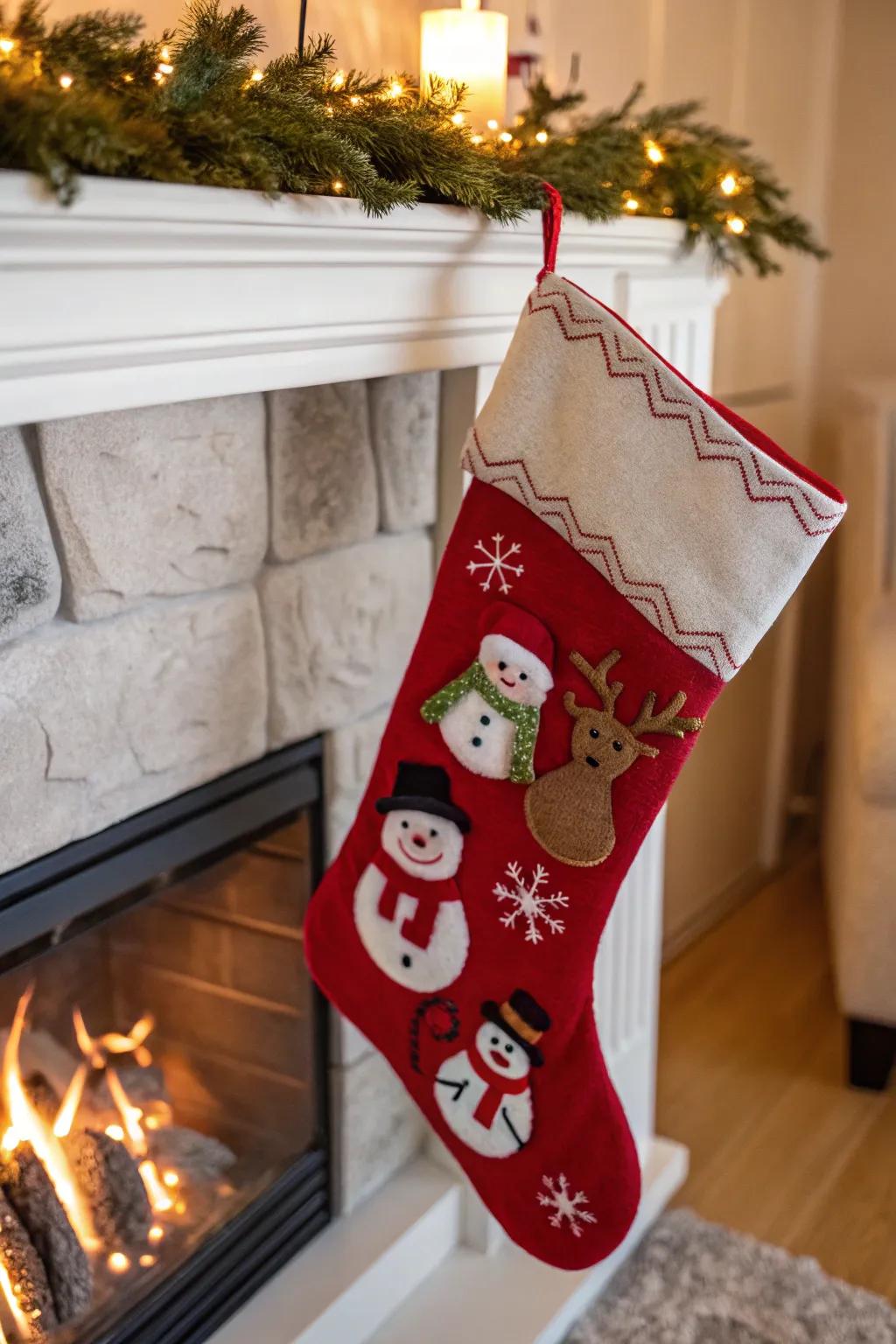 Bring your stocking to life with felt characters.