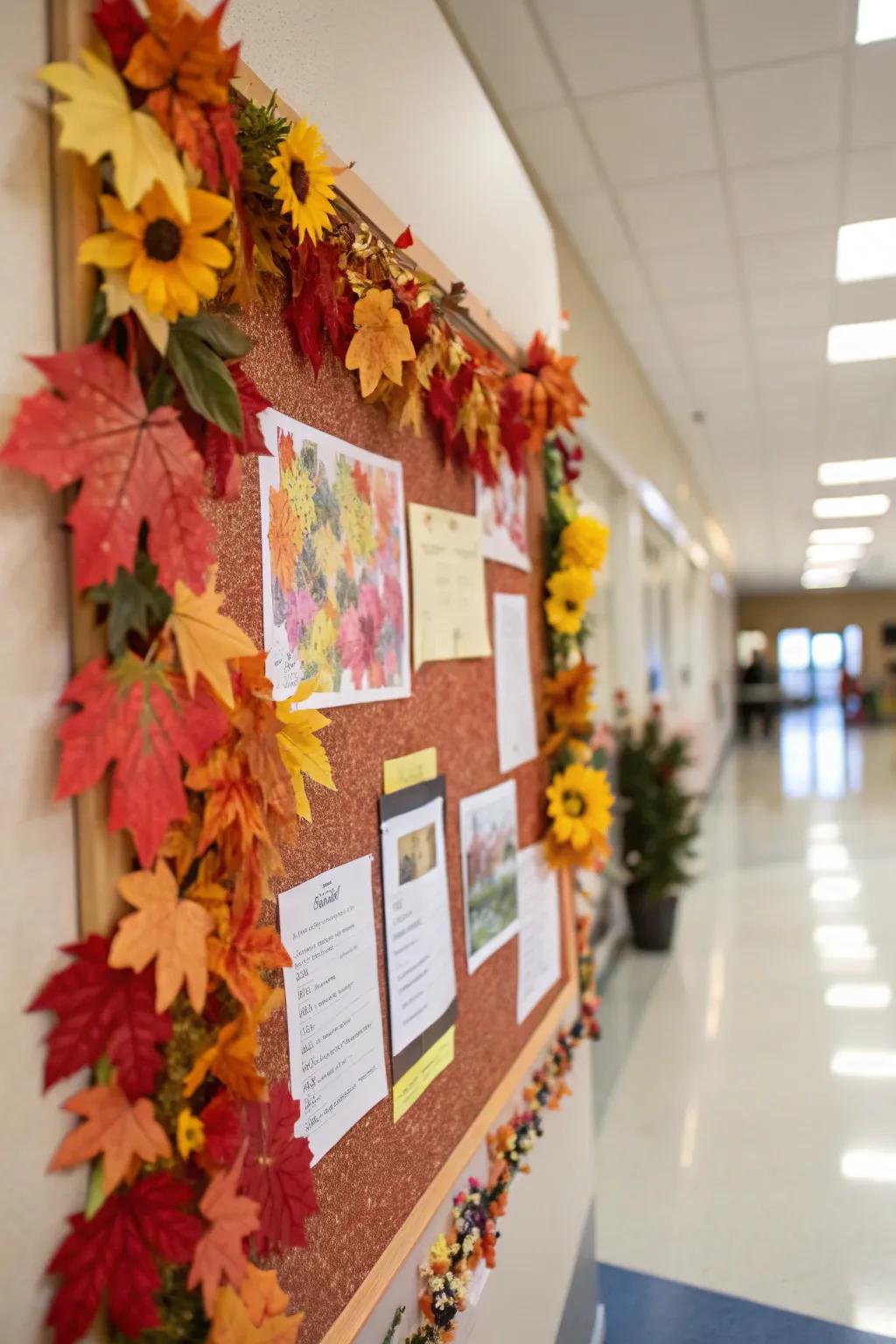 Seasonal decorations add a fresh touch to the board.