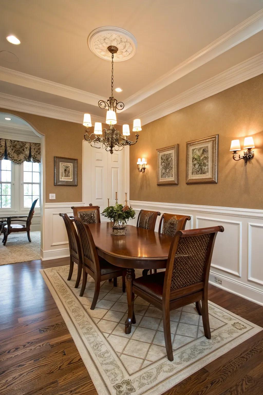 Chair rail trim adds a touch of classic elegance to any space.