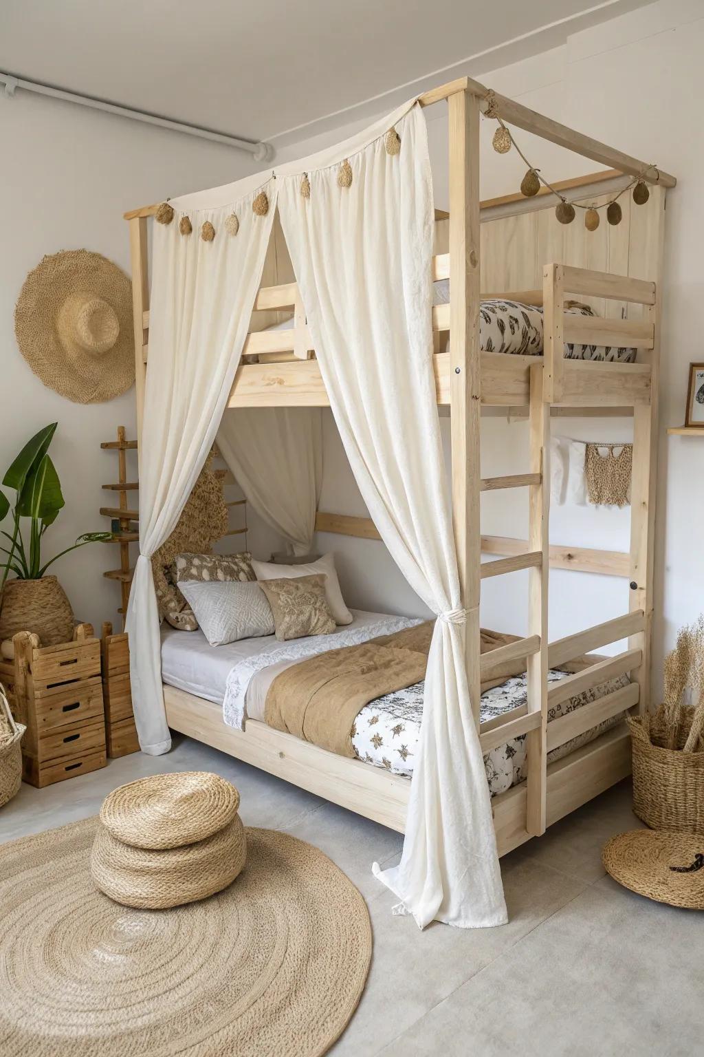 An eco-conscious canopy brings nature into the bedroom.