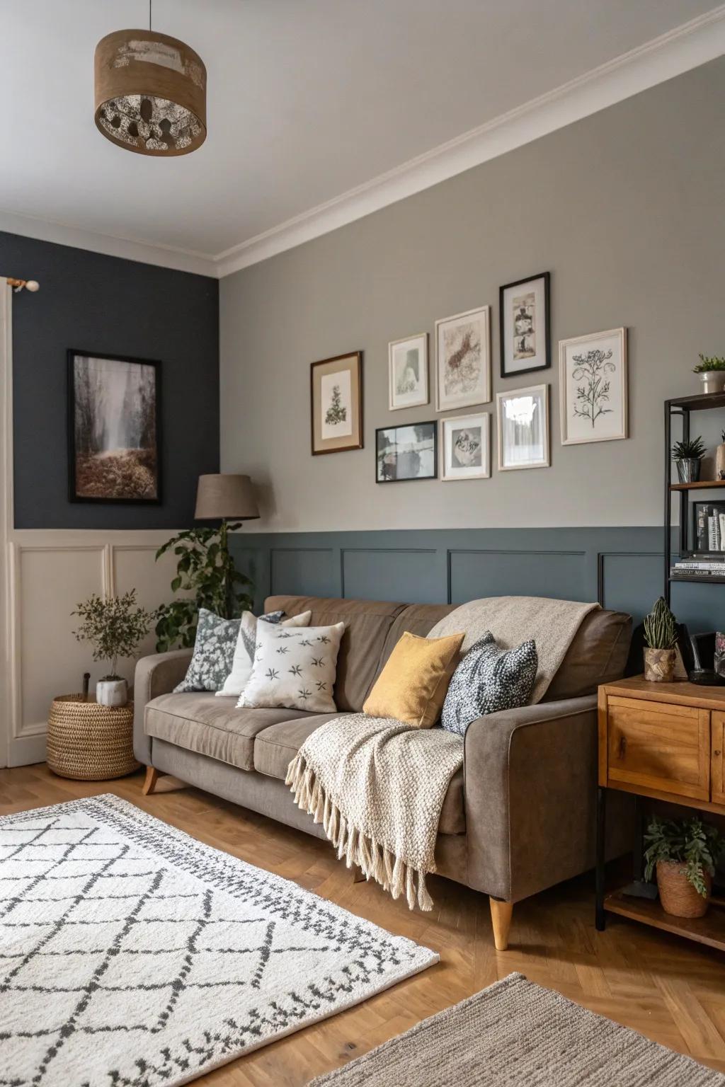 Elegant grey tones for a sophisticated living space.