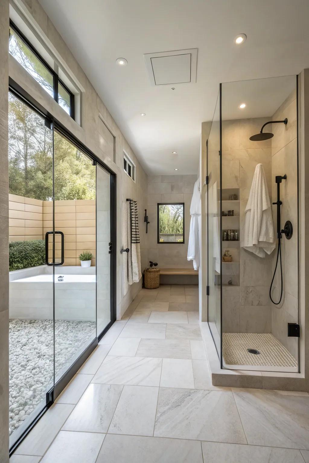Spacious design for comfortable movement.
