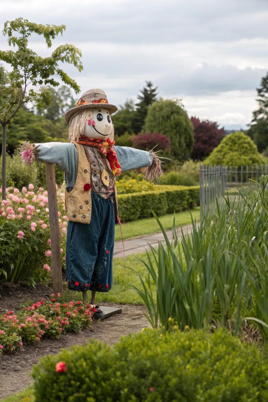 A cultural icon scarecrow bringing pop culture to life.