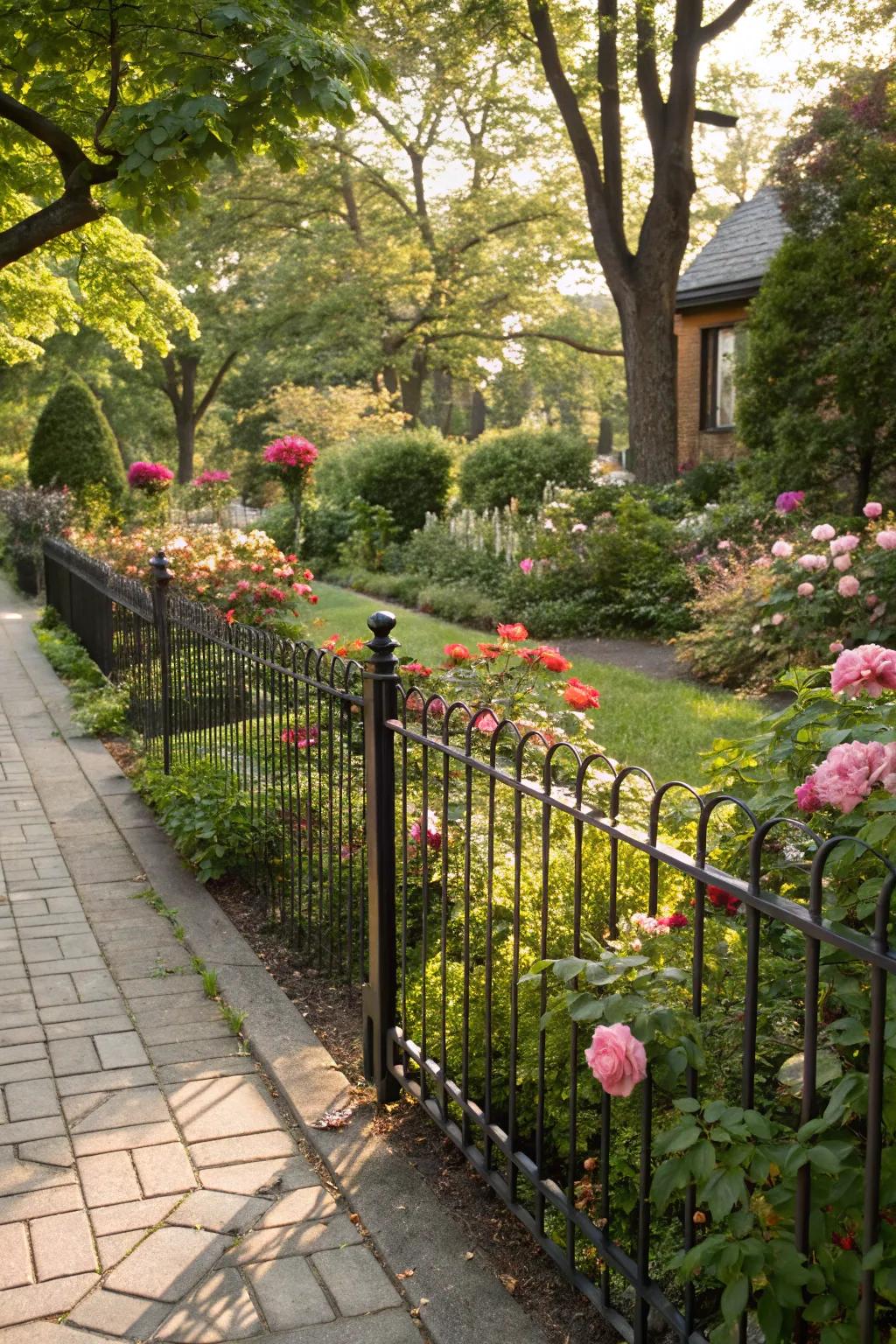 Wrought iron fences beautifully frame your garden.