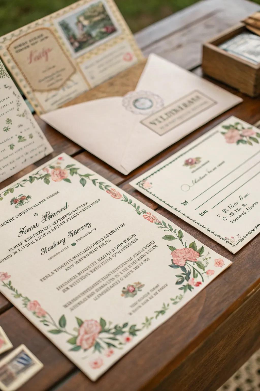 Make a statement with invitations that transport your guests to the 1940s.