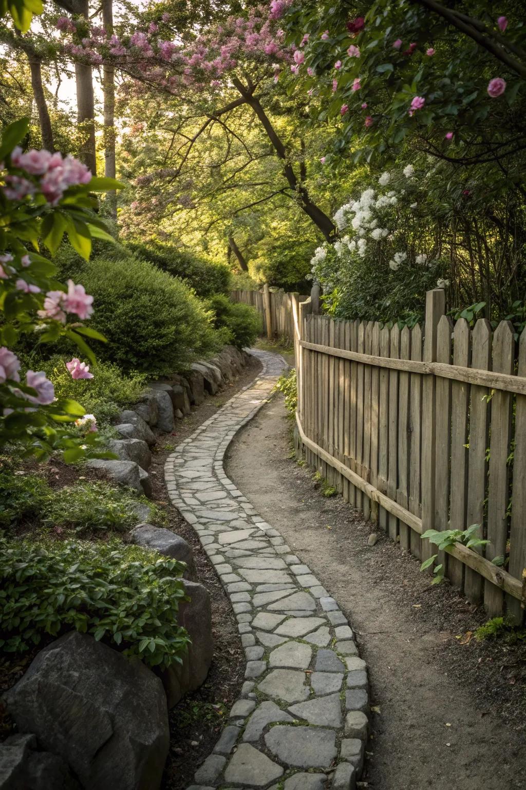 Stone edging provides structure and elegance.