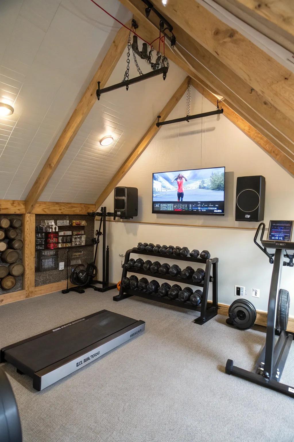 Enhance your workouts with audio-visual entertainment.