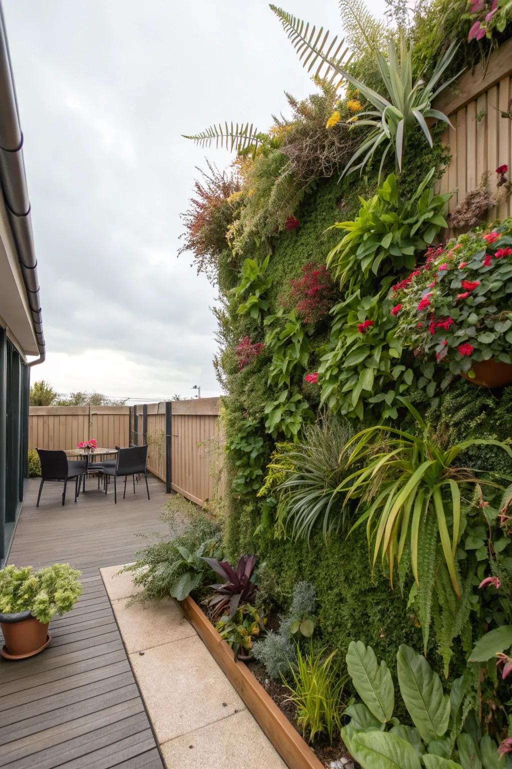 Vertical gardens add greenery without sacrificing space.