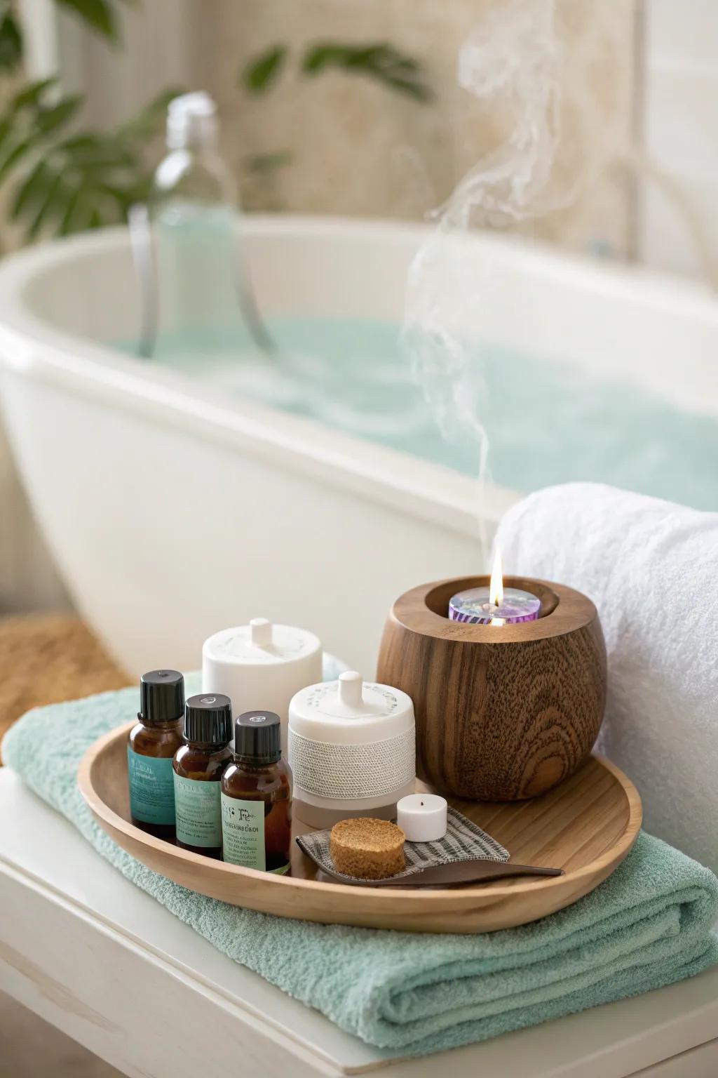 Transform your bath into an aromatherapy haven with soothing scents.