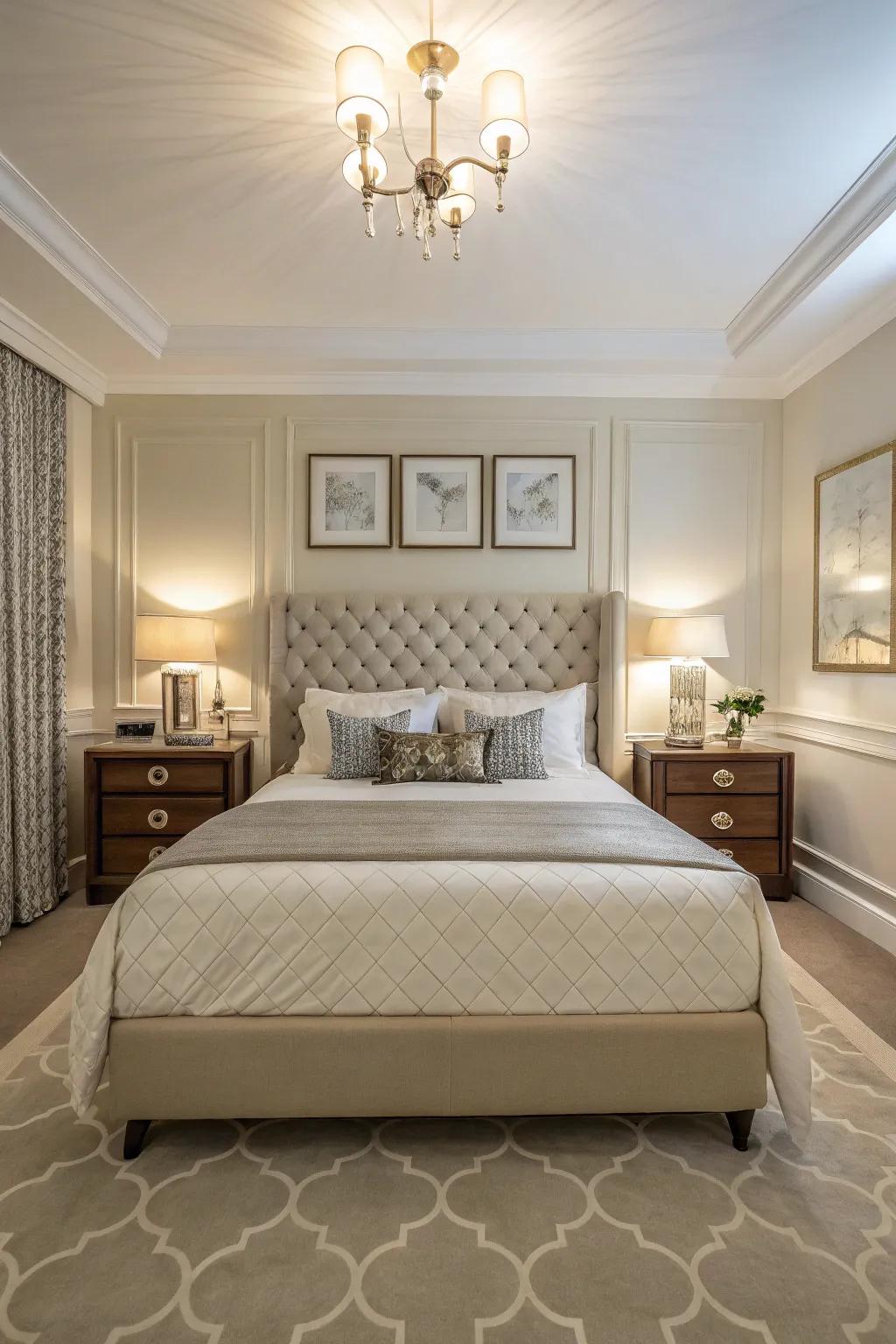 A well-planned layout enhances the bedroom's flow.