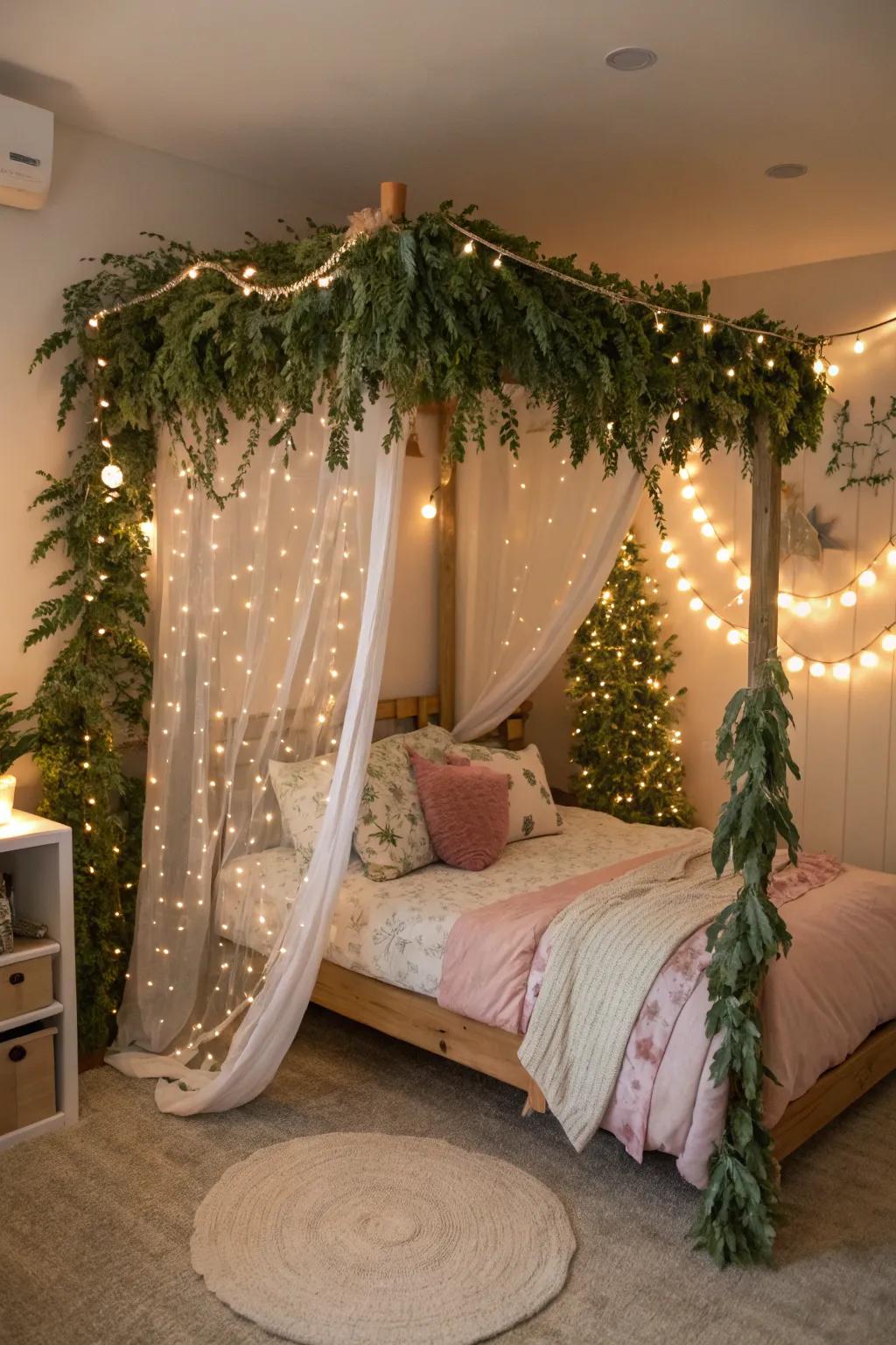 Enter a fairy tale forest with this enchanting canopy bed.