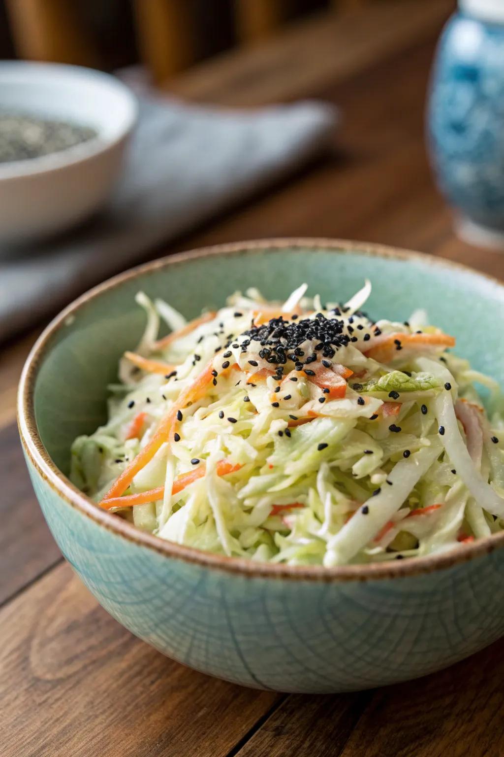 Refreshing coleslaw adds a creamy crunch to the board.