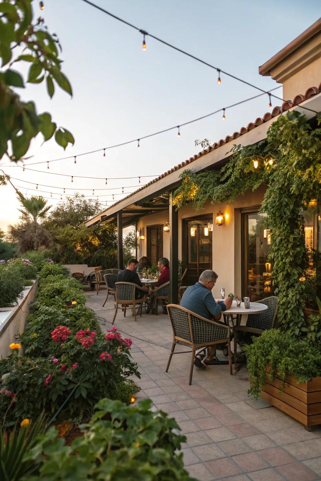 Outdoor seating offers a refreshing al fresco cafe experience.