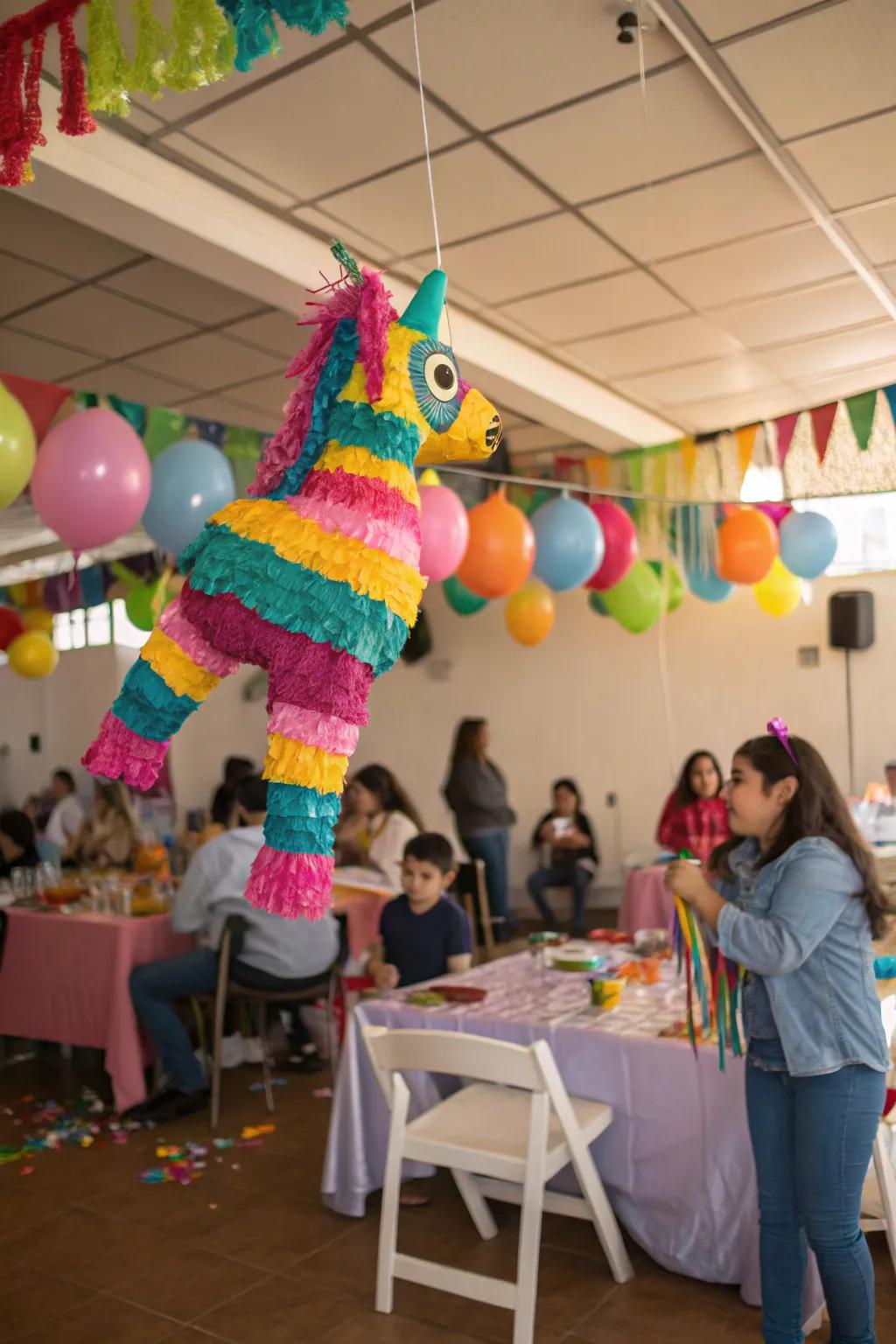 Add a playful touch with a classic piñata.