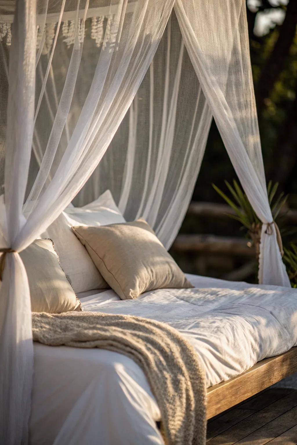 A canopy adds a whimsical touch to any bed.