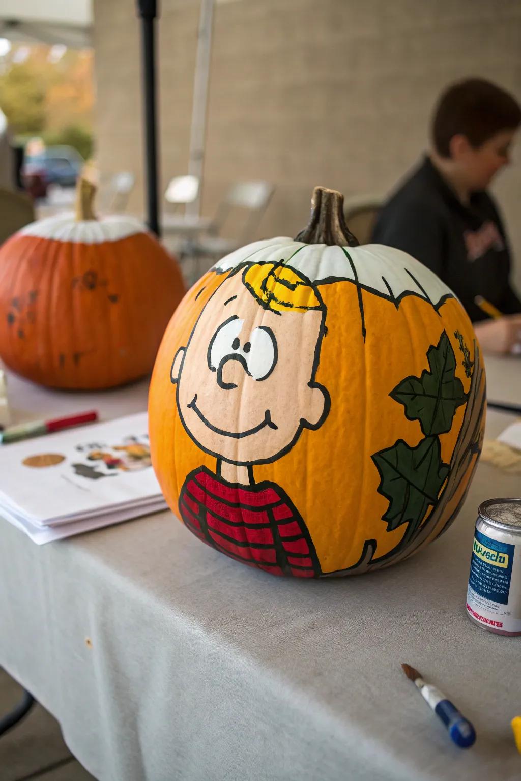 Delight your guests with pumpkins featuring their favorite characters.