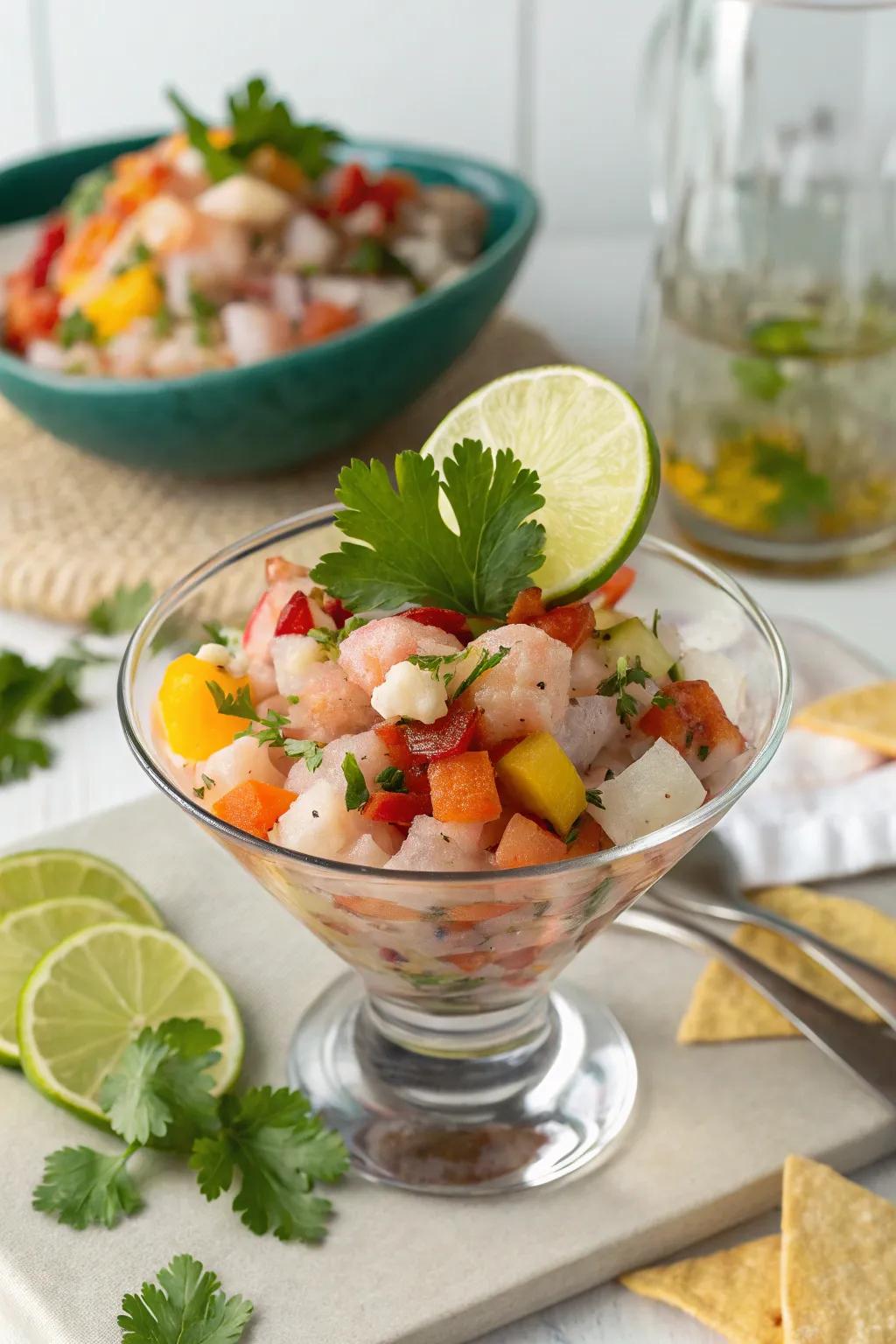 Transport yourself to coastal shores with a zesty ceviche.