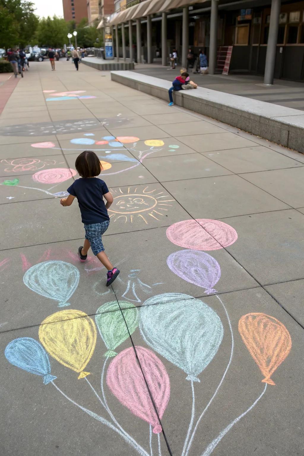 Chalk balloons lift spirits and create fun photo opportunities.