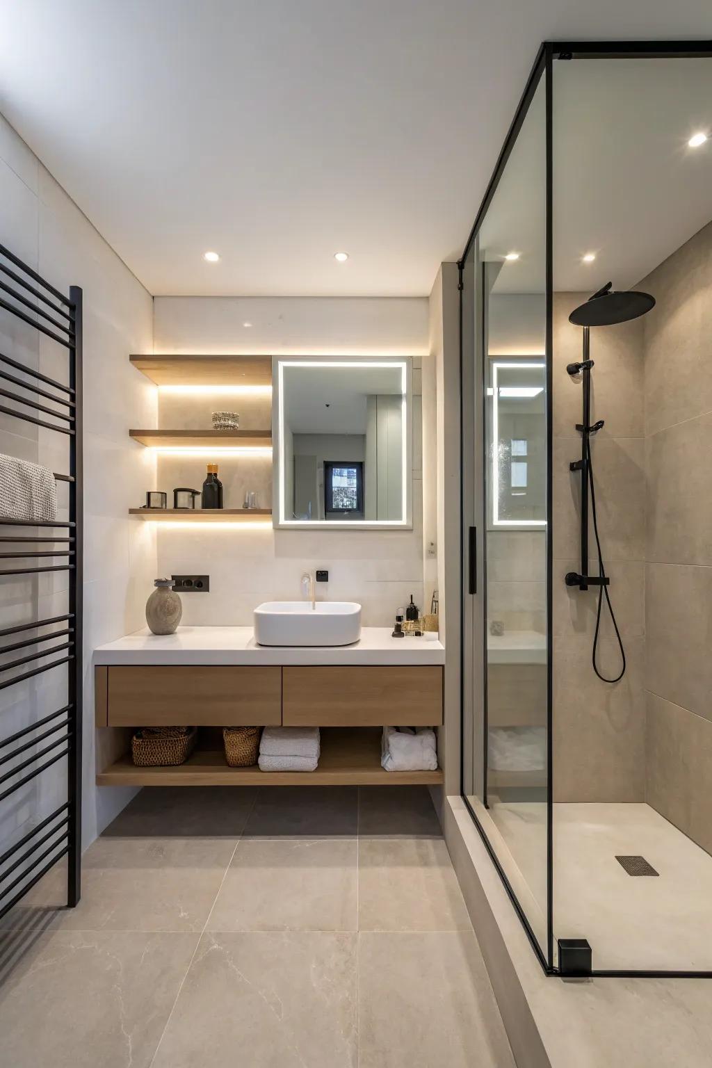 Minimalist design promotes a peaceful, uncluttered environment.