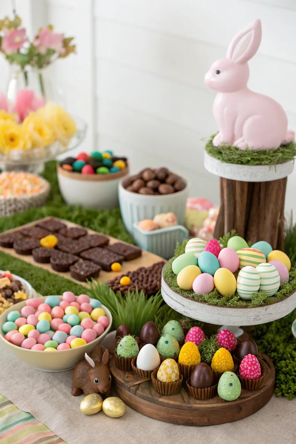 An inviting grazing table filled with Easter delights.