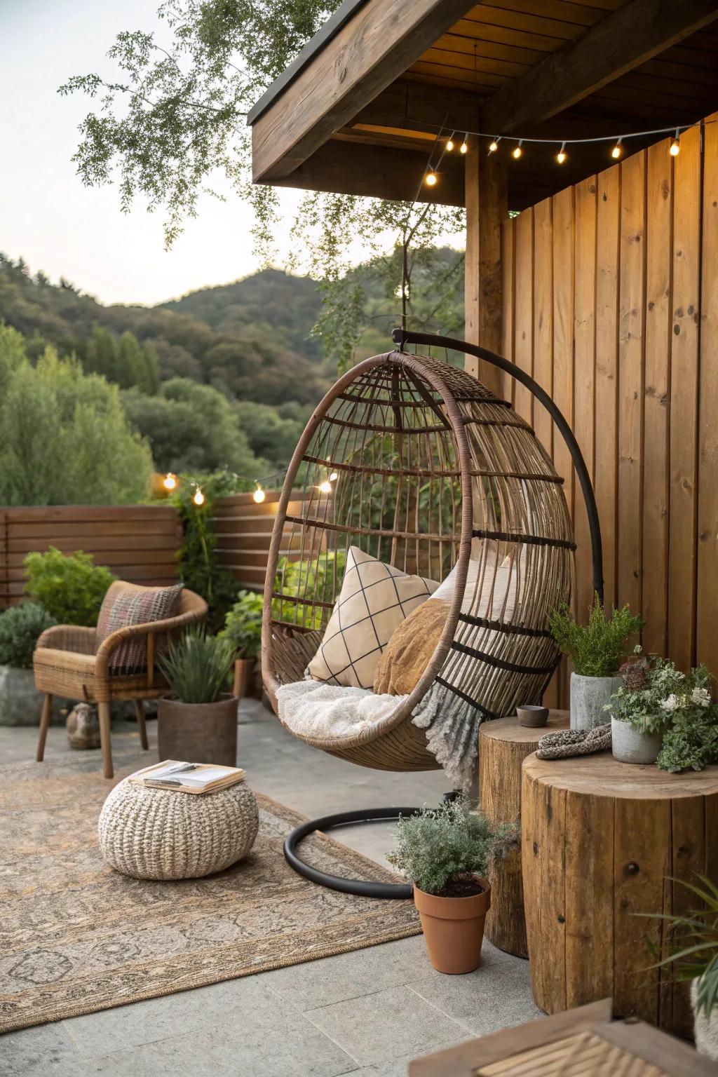 Create a rustic escape on your patio.