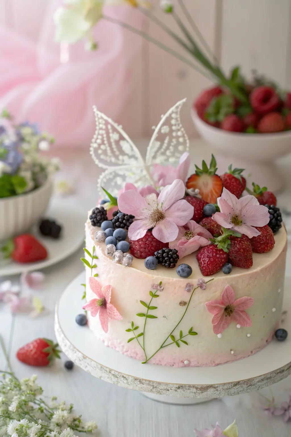 A fairy-themed cake that's both delightful and delicious.