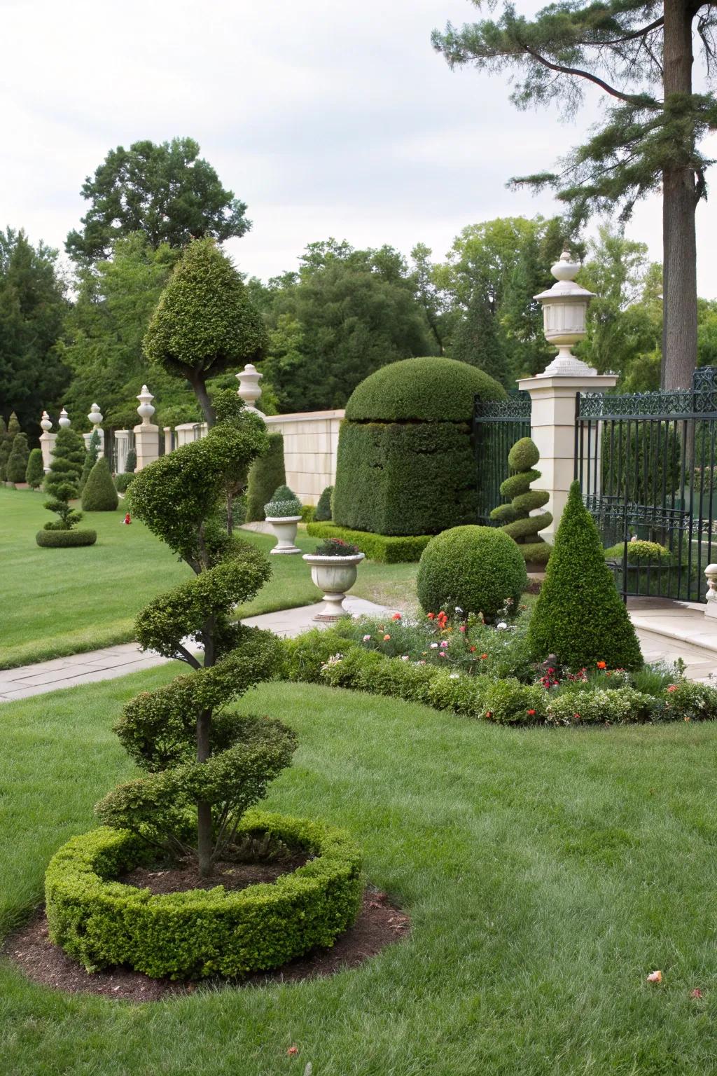 Topiaries add elegance and personality.