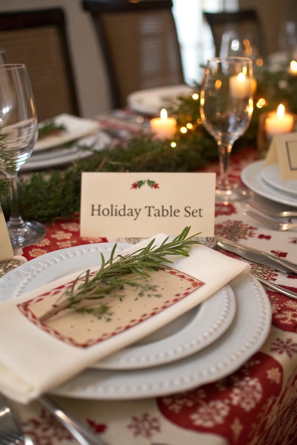 Personalized place settings add a special touch for your guests.