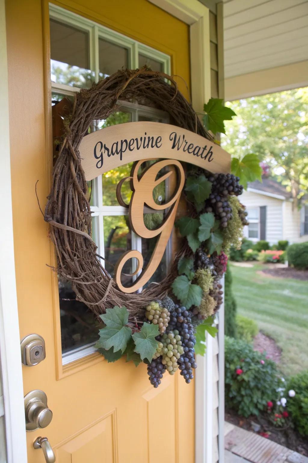 A personalized wreath that welcomes with a personal touch.