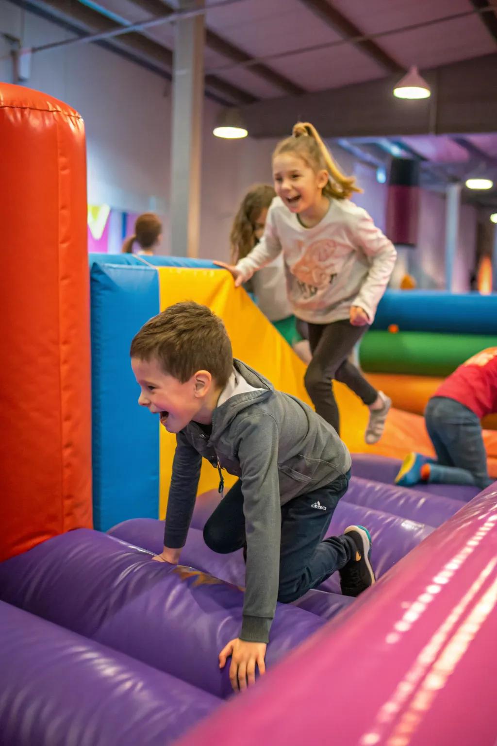 Challenge young athletes with a fun and safe indoor obstacle course.