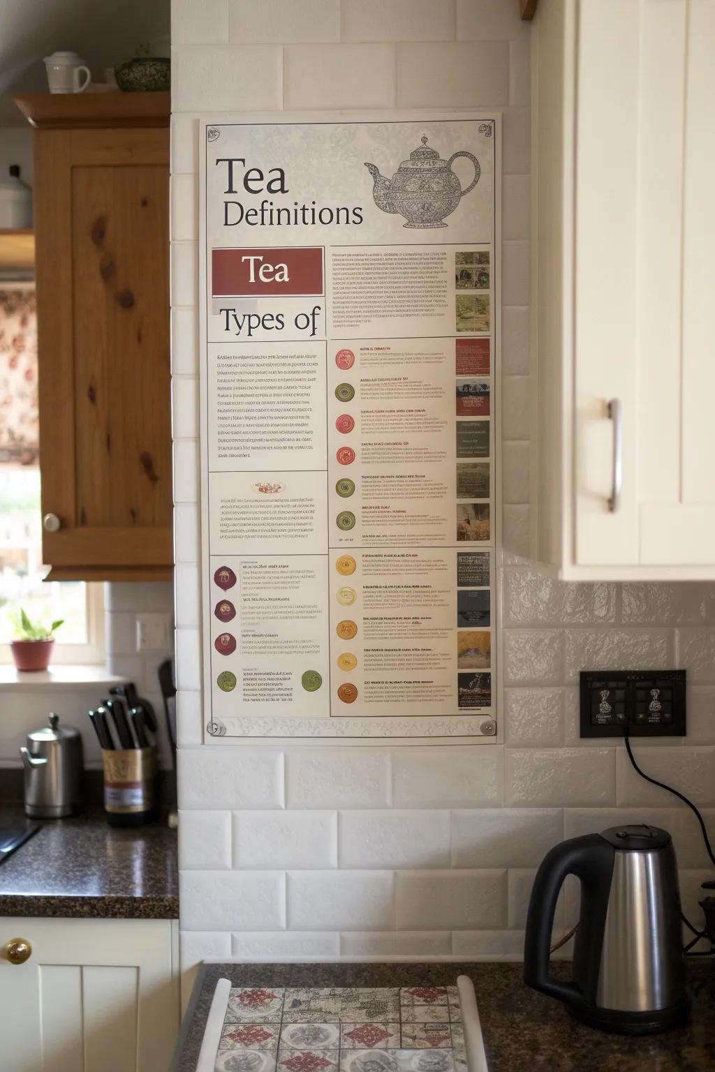 Tea definition posters for the ultimate tea enthusiast's kitchen.