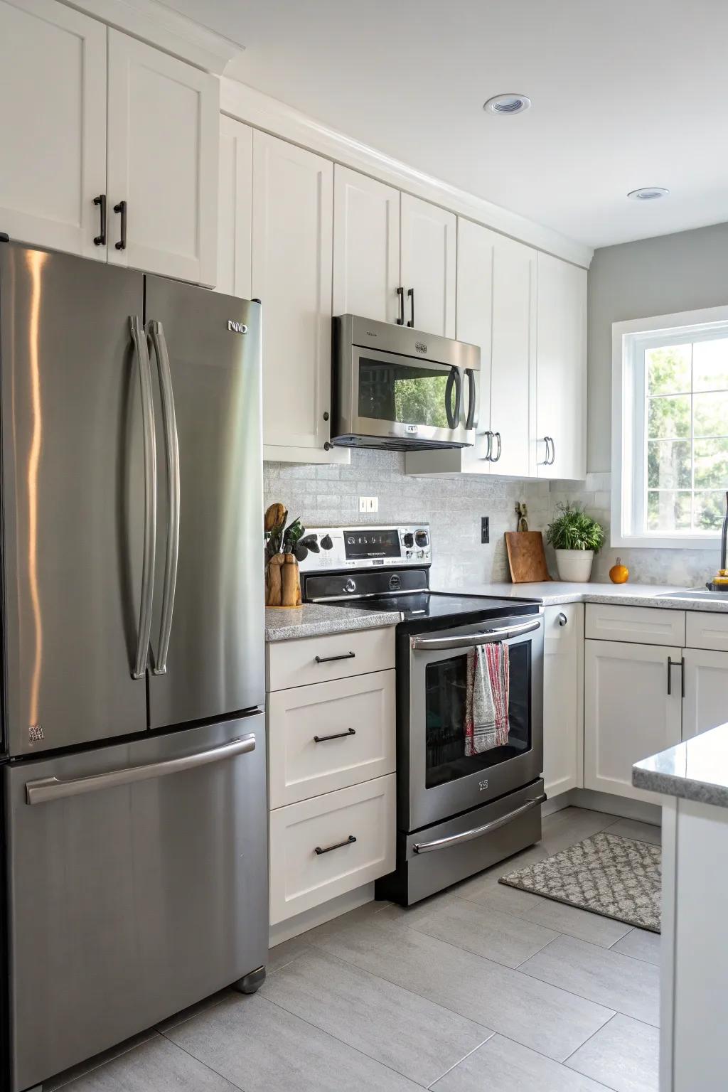 Modern appliances bring both efficiency and style to the kitchen.