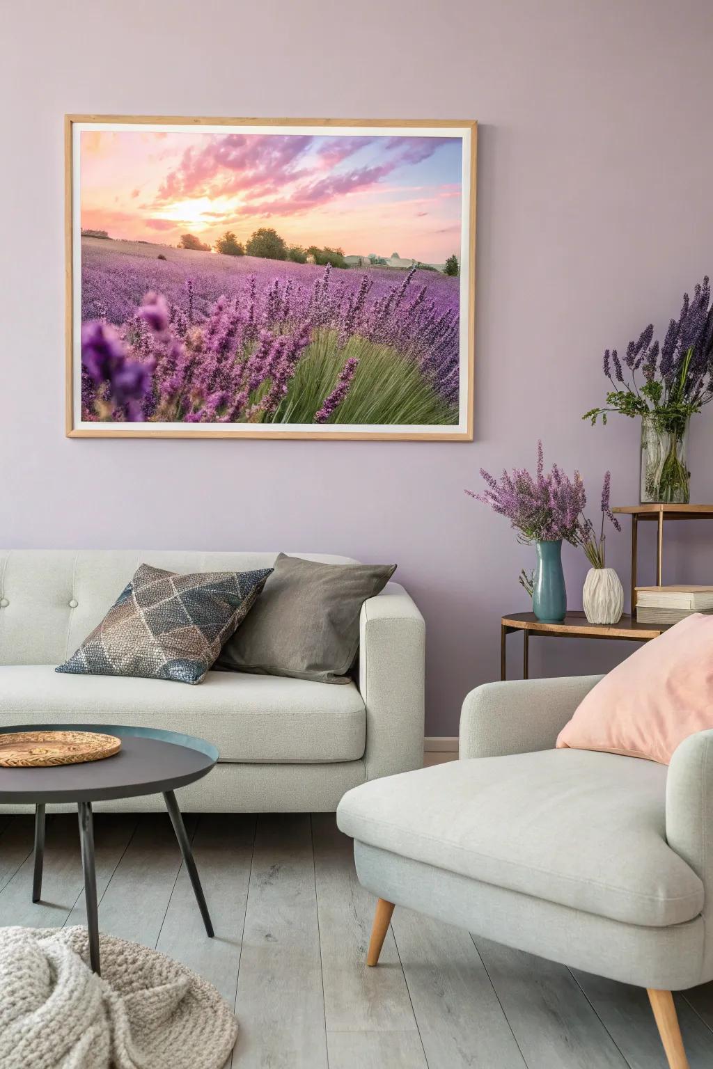 Lavender artwork that elevates home decor.