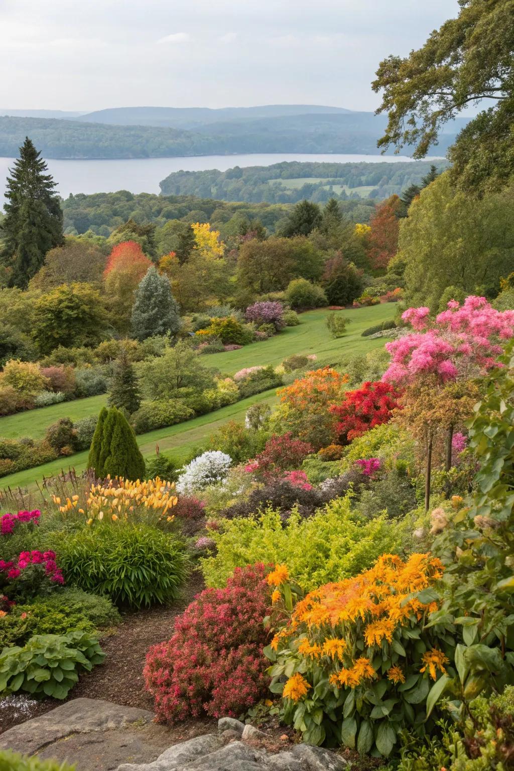 Year-round beauty with seasonal interest plants.