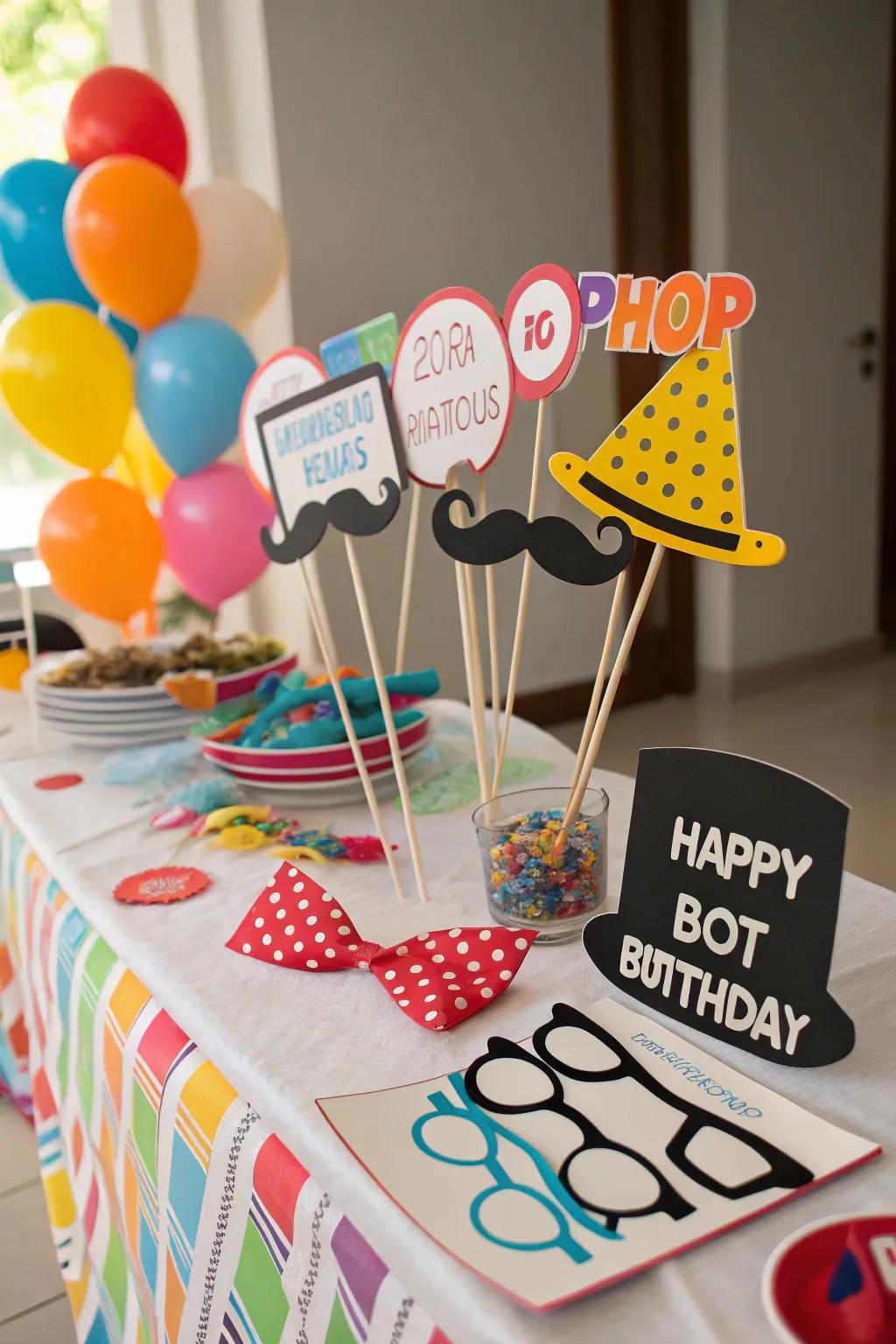 DIY party props make for fun and memorable photos.