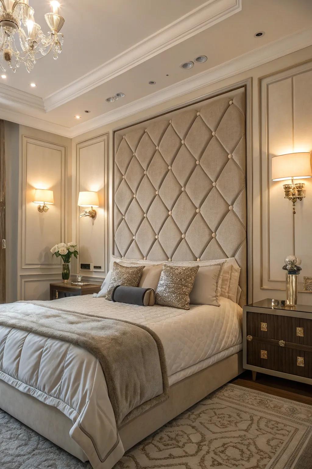 Enhance your headboard wall with integrated lighting for both style and function.