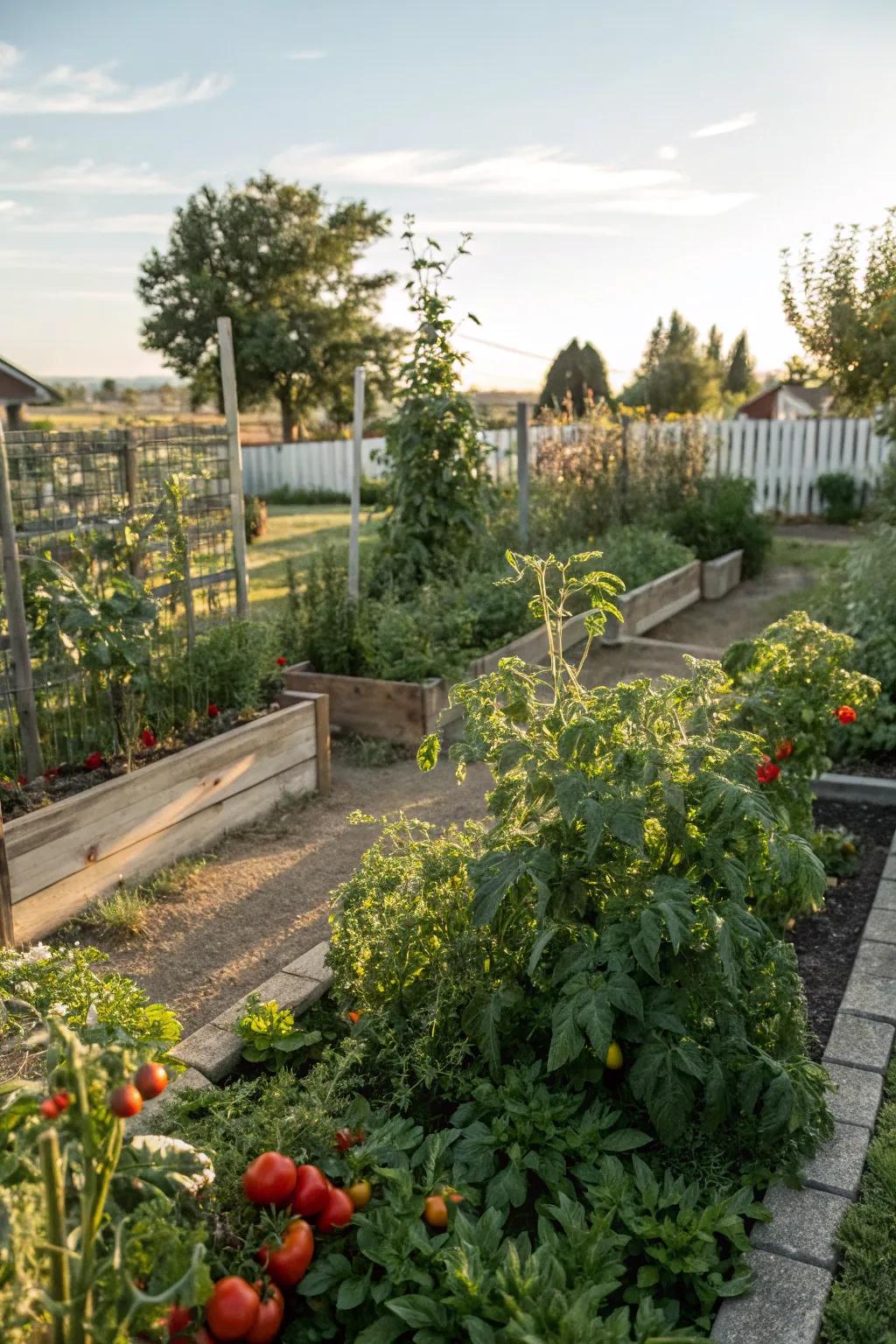 A vegetable garden allows you to enjoy fresh produce from your own backyard.