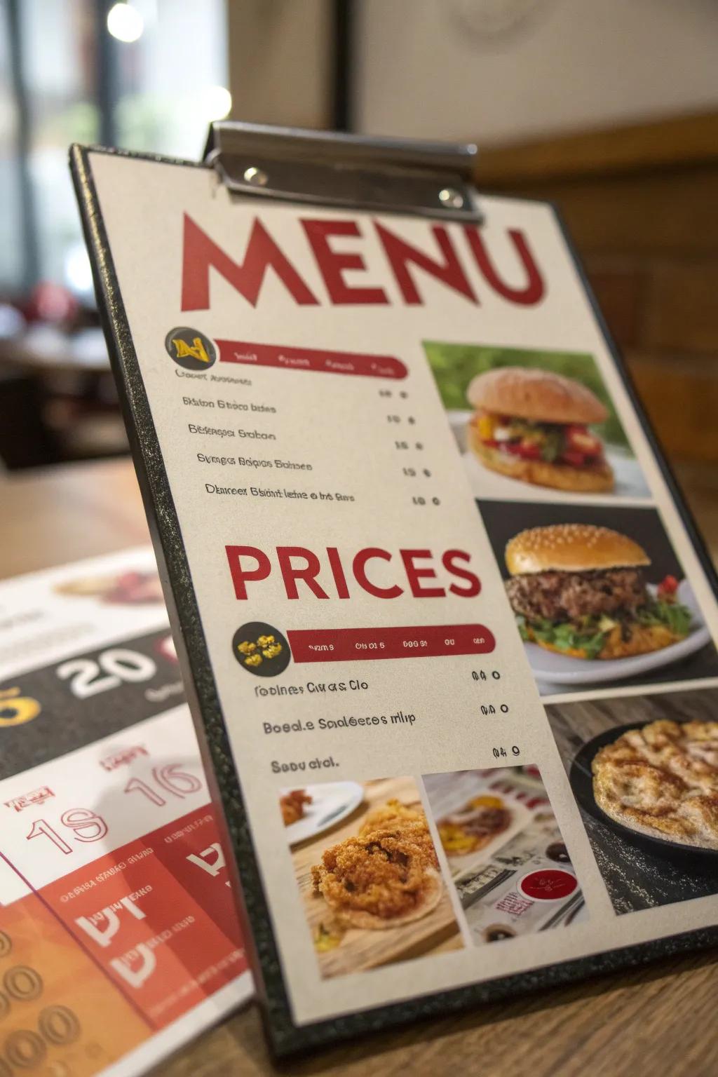 Transparent pricing enhances menu readability and guest comfort.