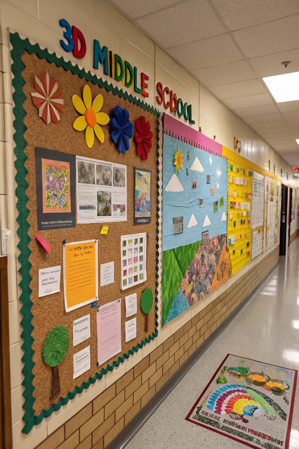 A dynamic 3D bulletin board installation that pops