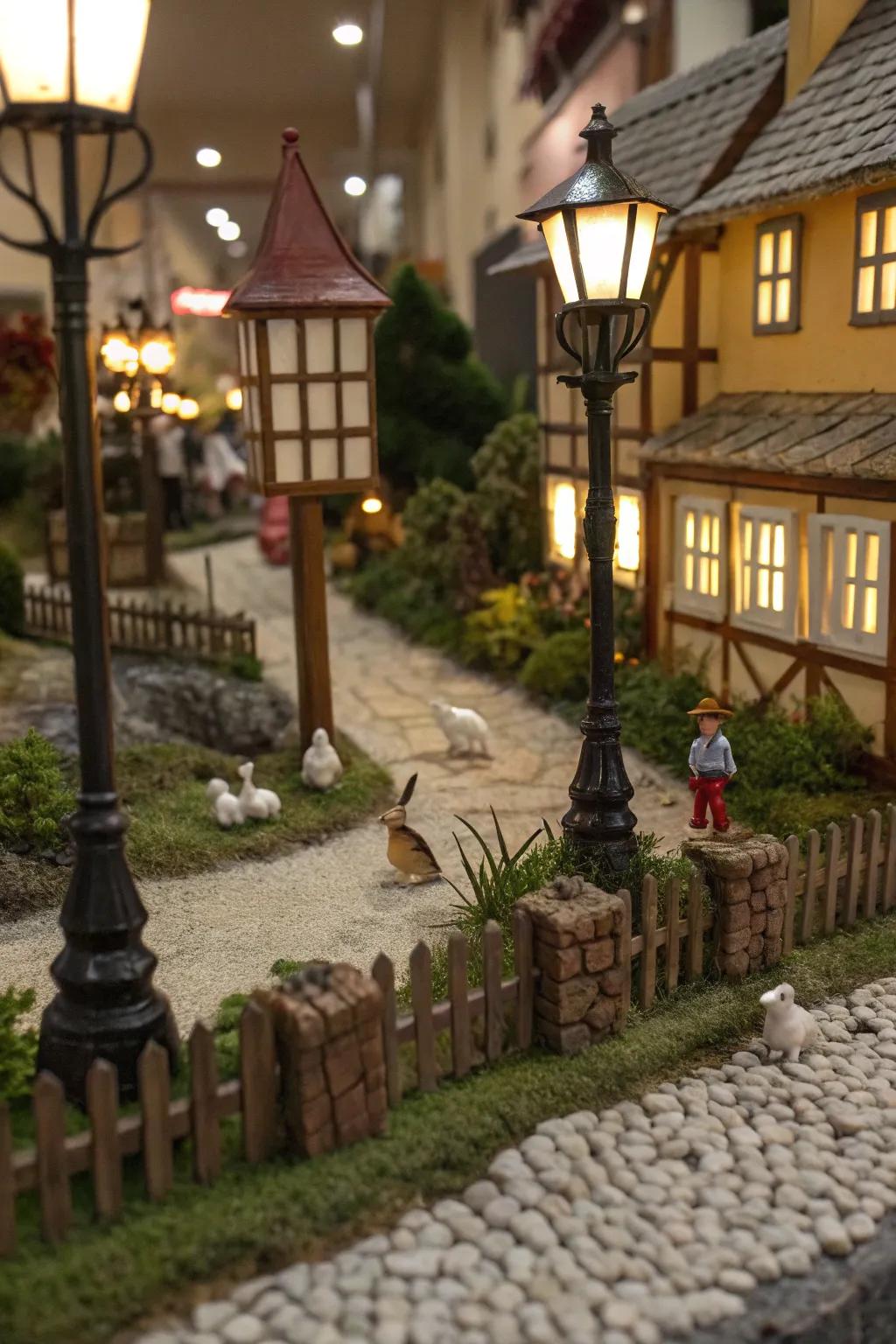 Intricate details enhancing the mini village.