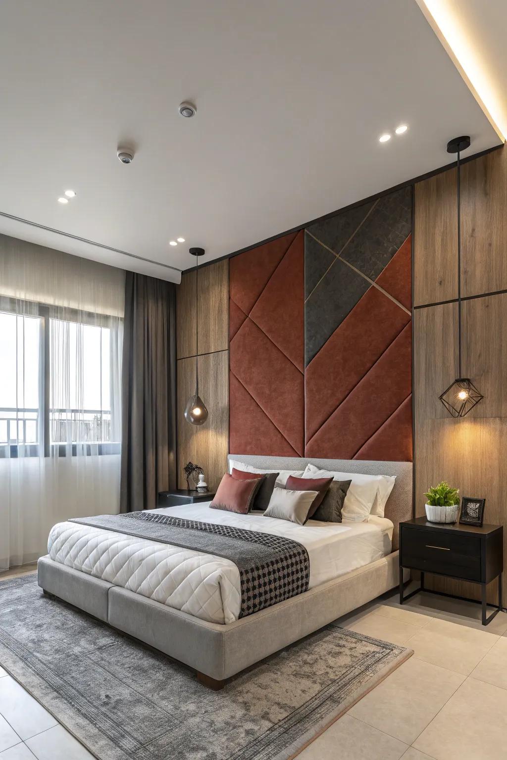 An accent wall behind the bed can become a stunning focal point.