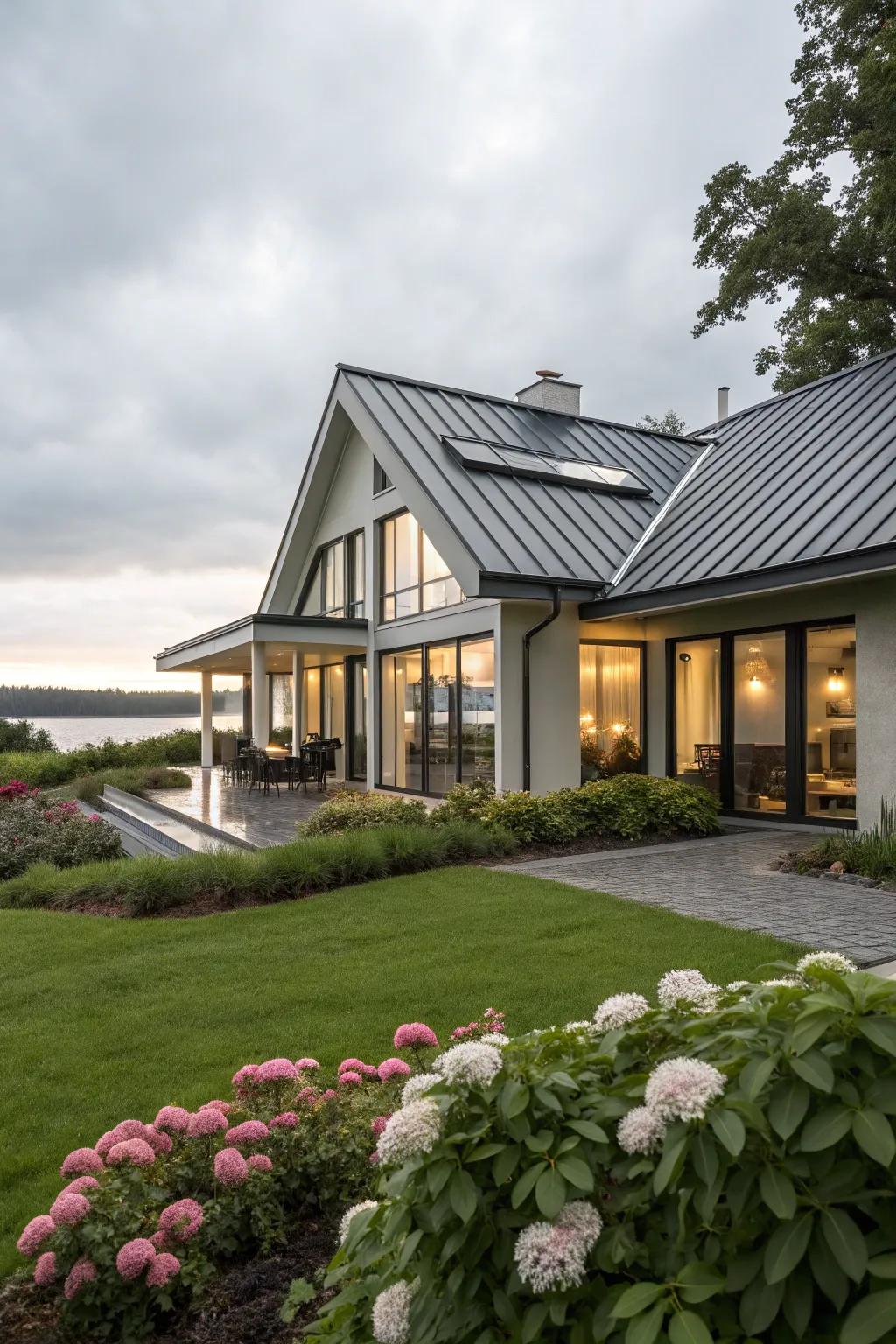 Metal roofs provide a chic and durable option for modern homes.