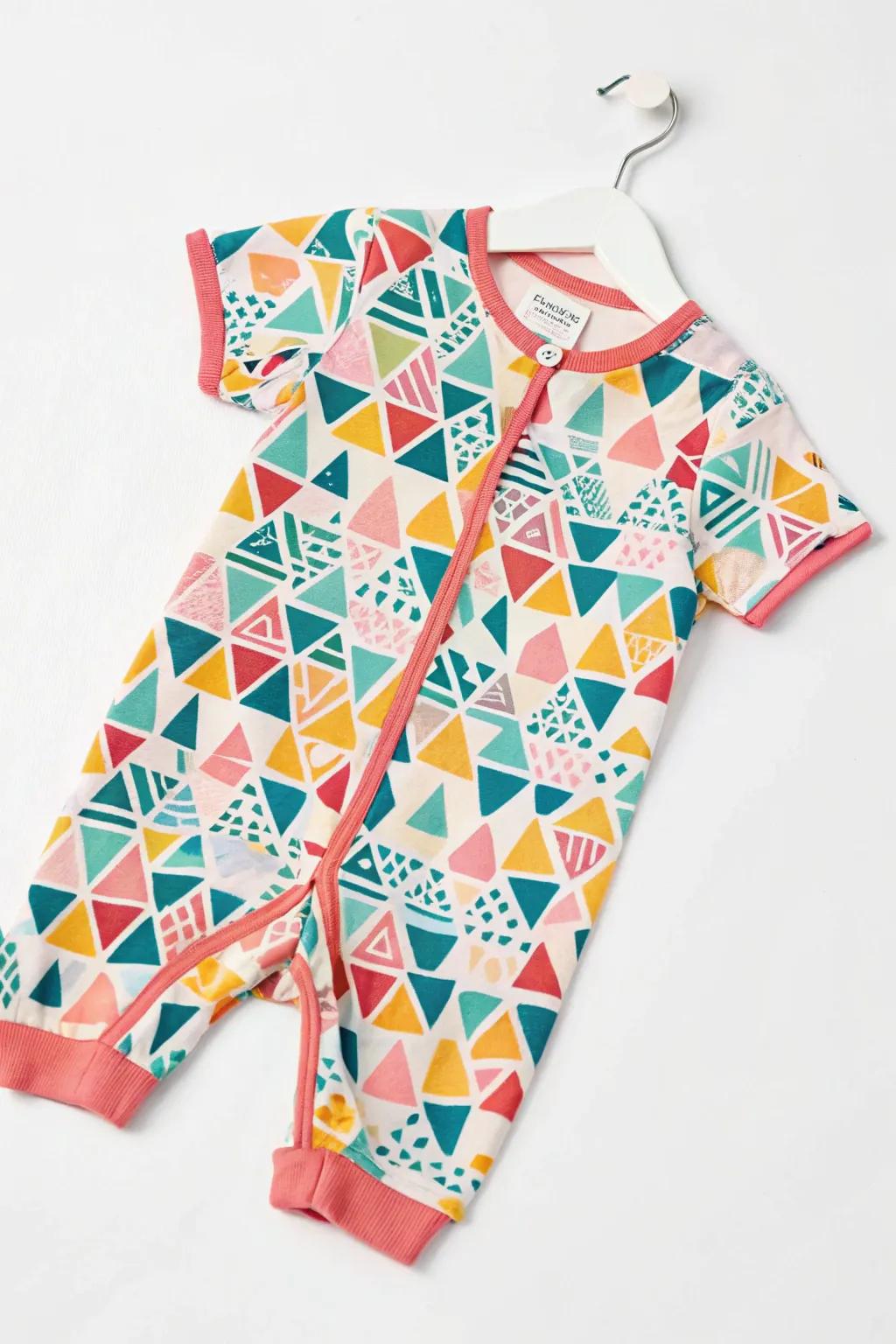 A vibrant onesie featuring bold and colorful patterns.